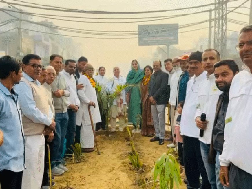 बहादुरगढ़ में वेस्ट जुआं ड्रेन रोड पर छाएगी हरियाली:सौंदर्यीकरण की नई पहल शुरू, चेयरपर्सन सरोज राठी ने किया उद्घाटन