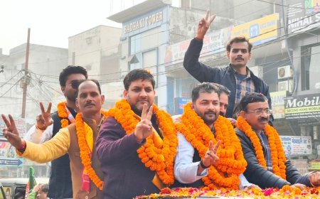 रुद्रपुर में भाजयुमो जिलाध्यक्ष विपिन सिंह गहलोत जोरदार स्वागत