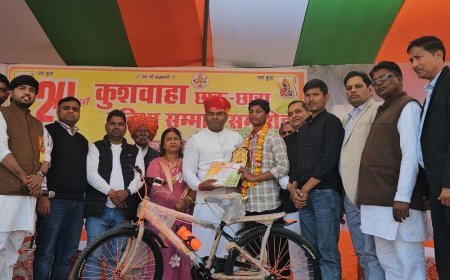 मेधावी छात्र-छात्राएं सम्मानित:धौलपुर में 24वां कुशवाहा प्रतिभा सम्मान समारोह, विधायक ने प्रशंसा पत्र और स्मृति चिन्ह किए भेंट