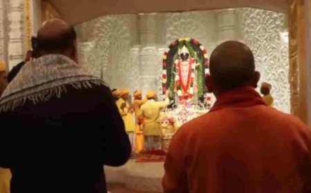 LIVE: अयोध्या में रामलला का अभिषेक, अनुष्ठान में राजनाथ और सीएम योगी भी शामिल