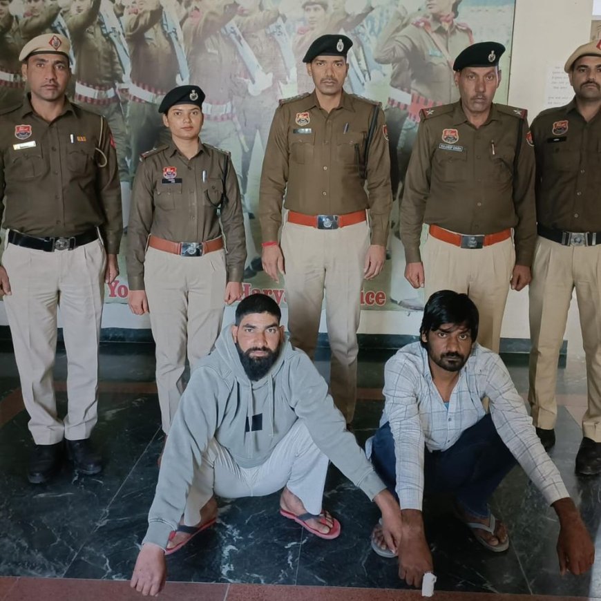 महेंद्रगढ़ में होटल तोड़फोड़ केस में 2 अरेस्ट:रंगदारी न देने पर भड़के; वारदात के बाद राजस्थान में छिपे, चुनावी रंजिश का शक