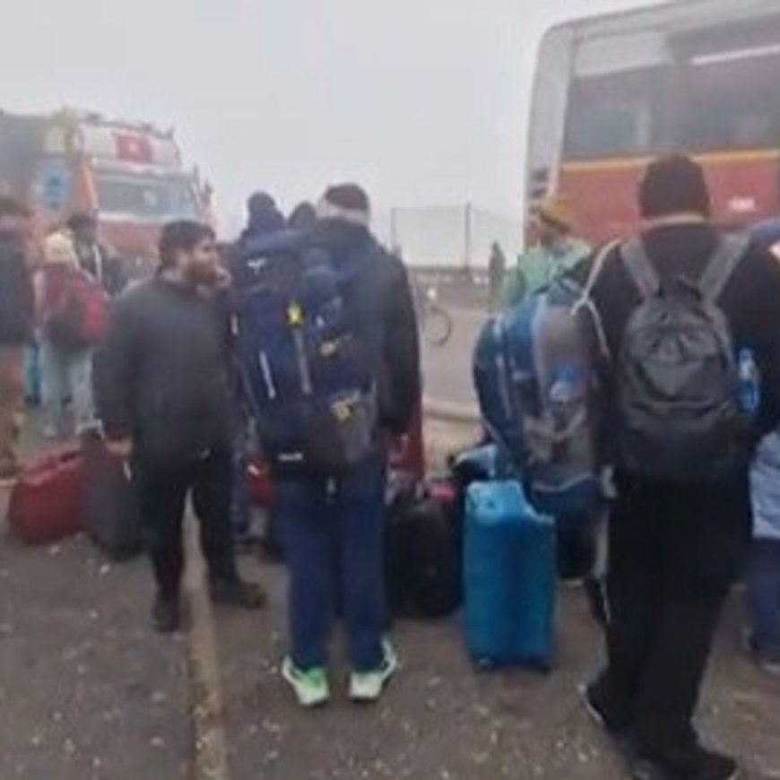 करनाल में कोहरे के कारण पांच वाहन भिड़े:चार वोल्वो बसें और एक स्कॉर्पियो क्षतिग्रस्त; 150 यात्री सवार थे