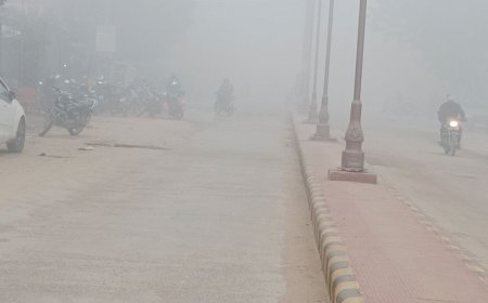 चूरू में घना कोहरा, विजिबिलिटी 50 मीटर से कम:न्यूनतम तापमान 5.5 डिग्री; वाहनों की रफ्तार धीमी; ट्रेनें लेट
