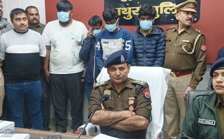 डिजिटल अरेस्ट से 2.04 करोड़ की साइबर ठगी:मथुरा साइबर पुलिस ने महिला सहित 5 आरोपी दबोचे