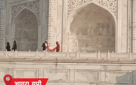 गणतंत्र दिवस- ताज महल में हिंदू संगठन ने तिरंगा फहराया:बिहार भाजपा अध्यक्ष जूते पहनकर पहुंचे, लोगों ने टोका; महाराष्ट्र में सब-इंस्पेक्टर को हार्ट अटैक आया