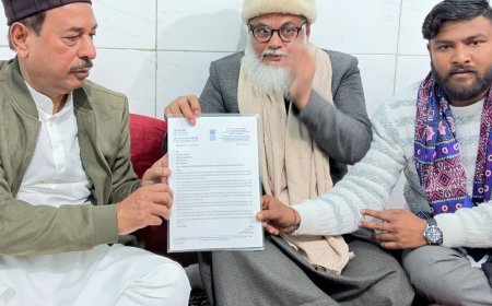 KGMU मजारों को चंद्रशेखर का समर्थन:अनिकेत धानुक पार्टी का समर्थन पत्र लेकर सज्जादा नशीन से मिले , राशिद मिनाई बोले- दरगाह 500 साल पुरानी धरोहर