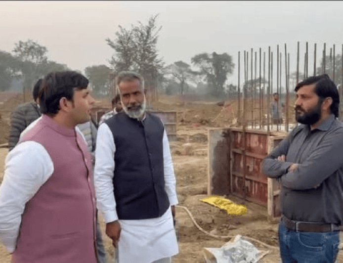 पलवल में खेलमंत्री ने निर्माणाधीन बिजली घर का किया निरीक्षण:बड़ौली में पावर हाउस की गुणवत्ता जांची; अधिकारियों-ठेकेदारों को दिए निर्देश