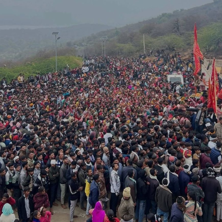 तिल चौथ पर चौथ माता मंदिर में उमड़ा जनसैलाब:श्रद्धालुओं ने पत्थरों से कच्चे घर बनाकर सपना साकार करने की मनोकामना की