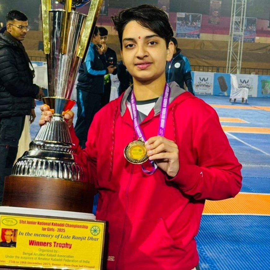 हरियाणा ने 51वीं नेशनल जूनियर महिला कबड्डी में जीता गोल्ड:पानीपत की हिमांशी जागलान के प्रदर्शन ने दिलाई जीत; नौल्था में मनाई खुशी