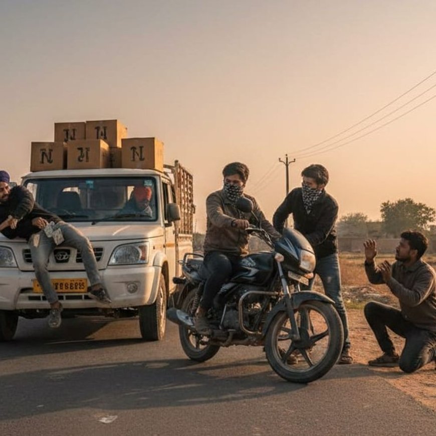 नारनौल में पिकअप ड्राइवर से मारपीट, 9 हजार रुपए छीने:बाइक सवार तीन बदमाशों ने रास्ता रोककर दिया वारदात को अंजाम