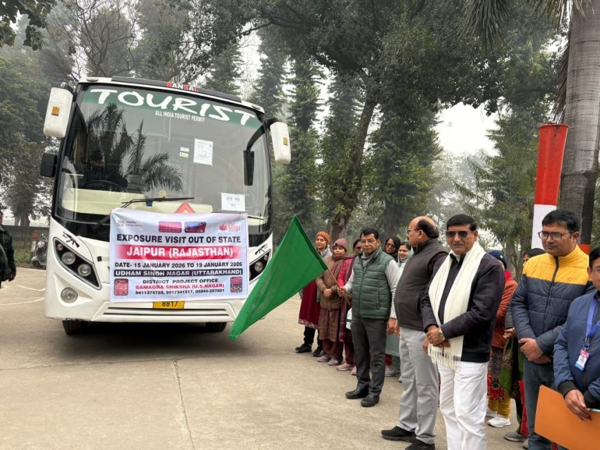 पीएम श्री राजकीय इंटर कॉलेज मे जिलेभर के 141 उत्कृष्ट प्रदर्शन करने वाले टॉपर छात्र- छात्राओं के 5 दिवसीय जयपुर भ्रमण हेतु विधायक शिव अरोरा ने तीन बसों को हरि झंडी दिखाकर किया रवाना*
