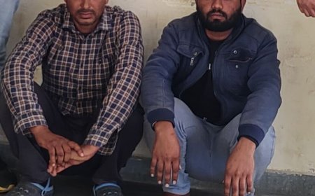 पलवल पुलिस ने दो पिकअप चोर अरेस्ट किए:दिल्ली से चुरा कर लाए, देसी तमंचा-कारतूस बरामद, चोरी की गाड़ियां काटकर बेचते थे पार्ट्स