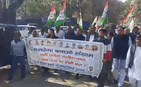 झज्जर में मनरेगा नाम बदलने पर कांग्रेस का प्रदर्शन:बोले नाम के साथ रोजगार गारंटी भी भाजपा ने की खत्म, सौंपा ज्ञापन