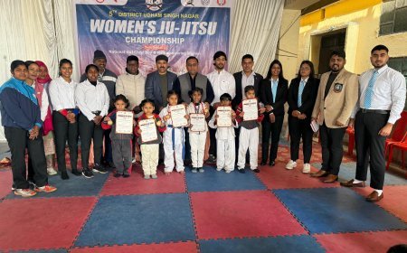 5वीं जिला स्तरीय महिला जु–जित्सू प्रतियोगिता में जनपद की 143 बालिकाओं ने दिखाए जौहर।