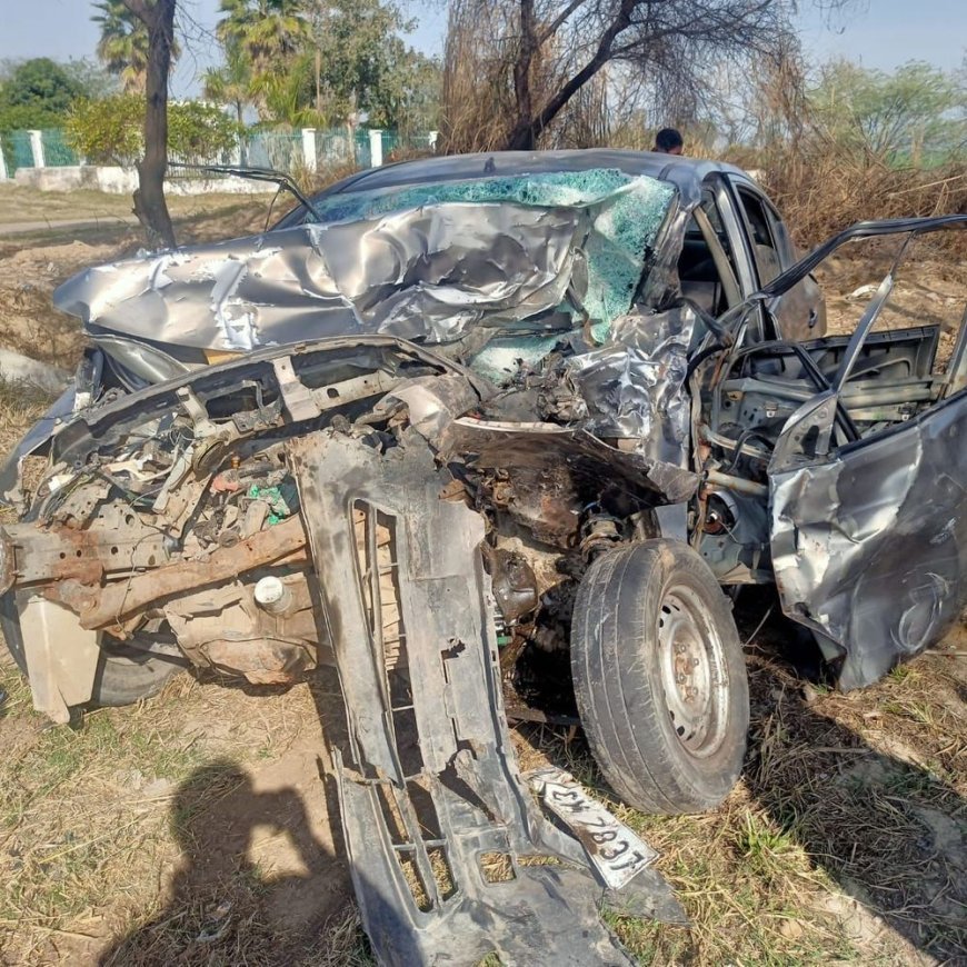 हांसी सड़क हादसे में 2 दोस्तों की मौत:एक गंभीर; बारात में जा रहे थे, रास्ता भटके, तेज रफ्तार कैंटर ने मारी टक्कर