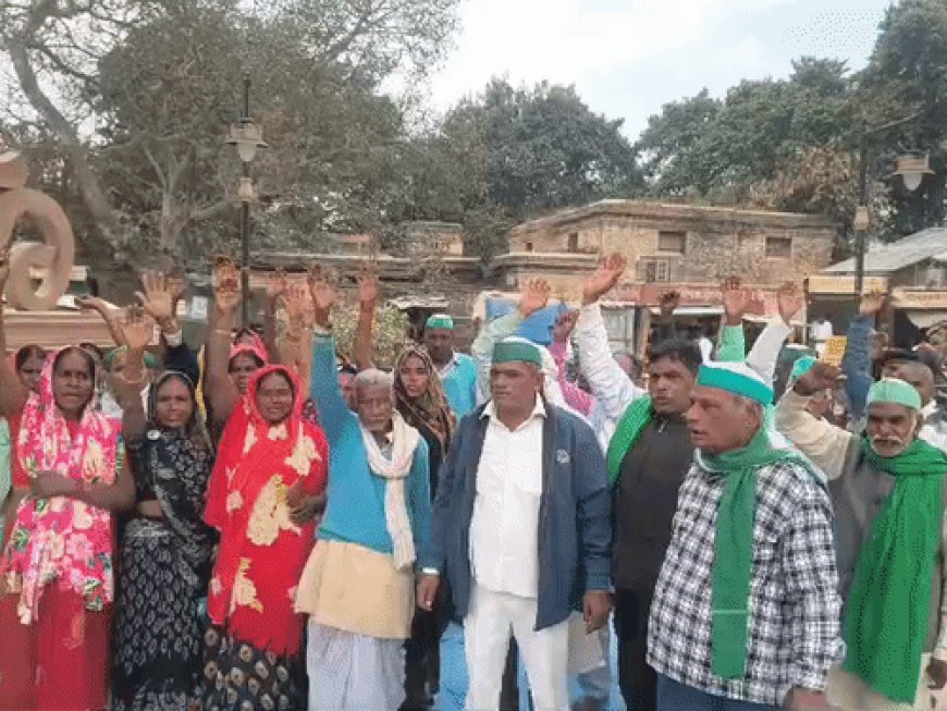 पुलिस कार्रवाई न होने पर किसान संगठन का धरना:किसान नेता बोले- समाधान न हुआ तो बड़े आंदोलन की दी चेतावनी