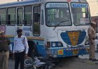 नरवाना में रोडवेज बस ने स्कूटी को रौंदा:एक महिला समेत 2 घायल; हरियल चौक पर जाम, ट्रैफिक व्यवस्था सवालों में