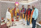 महापौर ने राधा गोविंद मंदिर में किया 20 लाख की लागत से फर्श निर्माण का शिलान्यास