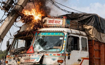 पंचकूला में करंट लगने से 2 युवकों की मौत:पंजाब का ट्रक ड्राइवर खंबे से टच हुआ, अंबाला के युवक पर गिरा तार