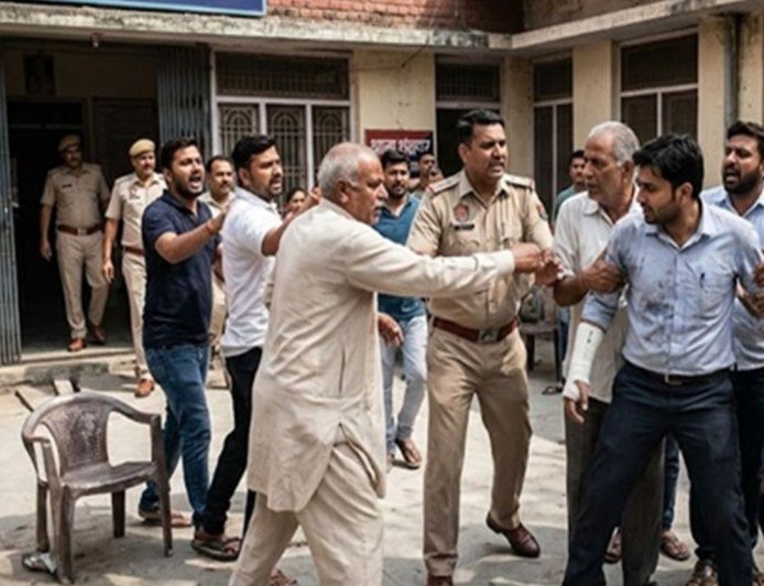 सोनीपत थाने में दिल्ली के डॉक्टर की धुनाई, हाथ टूटा:पत्नी ने दी थी दहेज उत्पीड़न की शिकायत; पुलिस की मौजूदगी में हमला