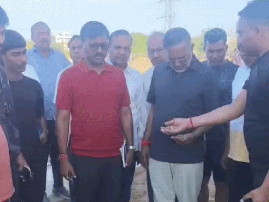 'कोटा में सिंथेटिक ट्रैक के आउटर की मिट्टी बदलें':ऊर्जा मंत्री ने मिट्टी की गुणवत्ता पर नाराजगी, ग्राउंड का रखरखाव ठीक से करने के निर्देश दिए