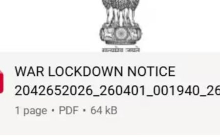 ईरान युद्ध के बीच लॉकडाउन का फेक नोटिस वायरल:सोशल मीडिया पर शेयर पीडीएफ खोलने पर ‘April Fool’ निकला