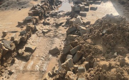 नाथूसरी कलां में ग्रामीणों ने उखाड़ी सड़क:बोले- नहीं हो रही पानी की निकासी, लेवल सही नहीं, सरपंच ने कहा- आपसी रंजिश