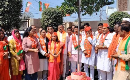 भाजपा ने 27 में हैट्रिक प्रण के साथ हर्षौल्लास से मनाया पार्टी स्थापना दिवस!