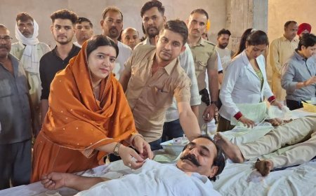 राजौंद में रक्तदान शिविर, 78 यूनिट ब्लड एकत्रित:विधायक देवेंद्र अत्री बोले- इससे बड़ा कोई दान नहीं, रक्त का कोई विकल्प नहीं