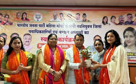 नवनियुक्त पदाधिकारियों का भाजपा जिला कार्यालय में जोरदार स्वागत