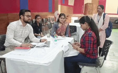 भिवानी में बेटियों के लिए लगा मेगा रोजगार मेला:650 से अधिक छात्राएं हुई शामिल, बोली- इंटरव्यू अच्छा हुआ, पढ़ाई के साथ नौकरी को मिल मंच