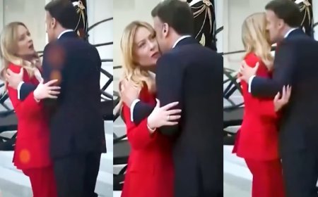 France के राष्ट्रपति का ग्रीटिंग किस, घबरा गई मेलोनी, वायरल हुआ वीडियो