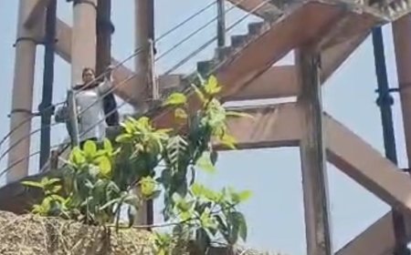 हजरतगंज में महिला का हाई वोल्टेज ड्रामा:परशुराम जयंती पर अवकाश की मांग को लेकर टंकी पर चढ़ीं सपा नेत्री, आश्वासन के बाद उतरीं