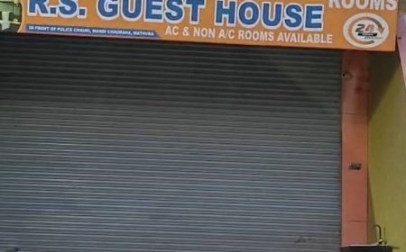 मथुरा में गेस्ट हाउस पर पुलिस का छापा:देह व्यापार के आरोप में 4 युवतियां हिरासत में, 3 युवक गिरफ्तार