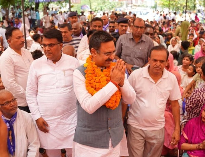 हरियाणा विधानसभा अध्यक्ष ने 11 गलियों का शिलान्यास किया:घरौंडा में हरविंदर बोले-डॉ. अंबेडकर के विचारों से ही विकसित भारत का सपना होगा साकार