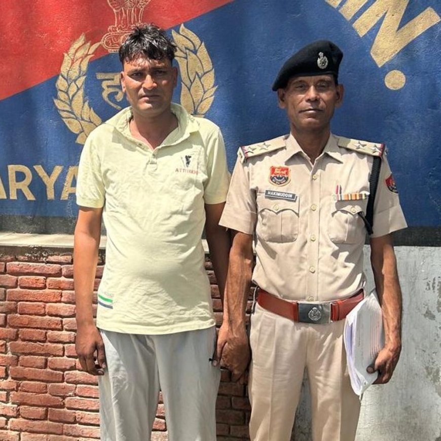 पुलिस पर हमले और गो तस्करी का आरोपी गिरफ्तार:पलवल में पुलिसकर्मी पर कार चढ़ाने का किया प्रयास, पांच महीने से फरार था
