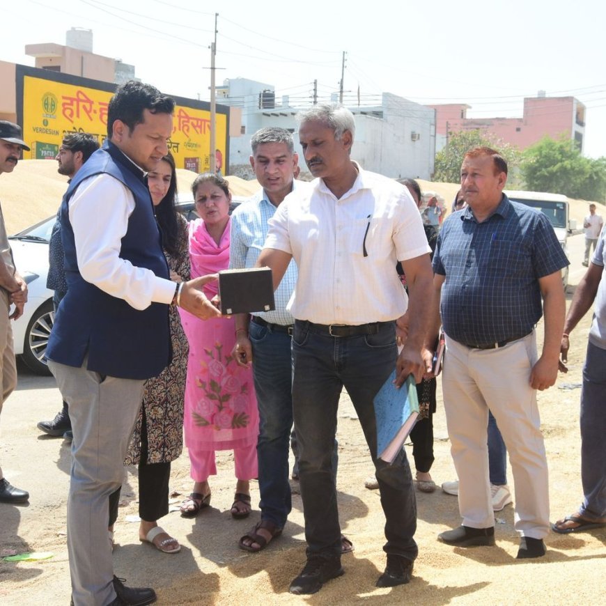 डीसी ने सांपला अनाज मंडी का किया निरीक्षण:आढ़तियों और किसानों की सुनी समस्याएं, उठान में तेजी लाने के निर्देश