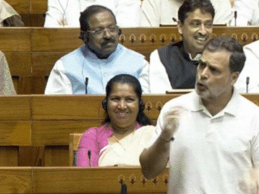 बिल गिरते ही भाजपा महिला सांसदों ने प्रदर्शन किया:संसद के बाहर पोस्टर दिखाए, राहुल ने चर्चा के दौरान दादी के किस्से सुनाए; संसद के मोमेंट्स