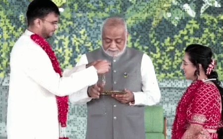 उदयपुर की बेटी ने आध्यात्मिक रीति-रिवाजों से रचाई शादी:हैदराबाद में हार्टफुलनेस मार्गदर्शक दाजी के सानिघ्य में हुआ विवाह, 3 दिवसीय आध्यत्मिक उत्सव में पहुंचा जोड़ा