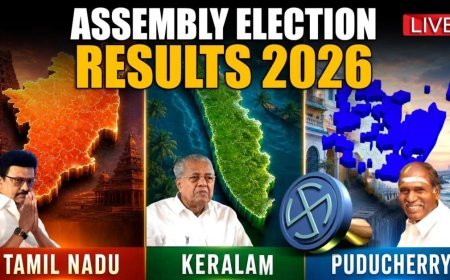 LIVE: तमिलनाडु, केरल, पुडुचेरी चुनाव परिणाम 2026 : पार्टीवार दलीय स्थिति