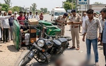 जींद में दिल्ली के युवक की हादसे में मौत:नरवाना कोर्ट से पेशी भुगतकर लौट रहा था; बुलेट के परखच्चे उड़े, दोस्त घायल