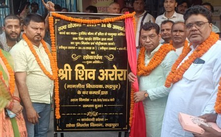 *2 करोड़ की लागत से बने ट्रांजिष्ट कैम्प मुख्य मार्ग झील -चामुंडा मन्दिर  सीसी सड़क का विधायक शिव अरोरा ने फीता काटकर किया लोकार्पण*
