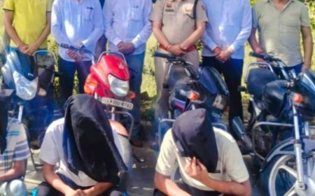 करनाल में बाइक चोरी गिरोह का भंडाफोड़, 3 आरोपी काबू:चोरी की 4 मोटरसाइकिल बरामद; शौक पूरे करने के लिए करते थे वारदात