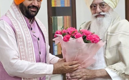 पंजाब के डेरा ब्यास पहुंचे हरियाणा CM नायब सैनी:बाबा गुरिंदर सिंह ढिल्लों से मुलाकात, डेरे का पंजाब में खास प्रभाव