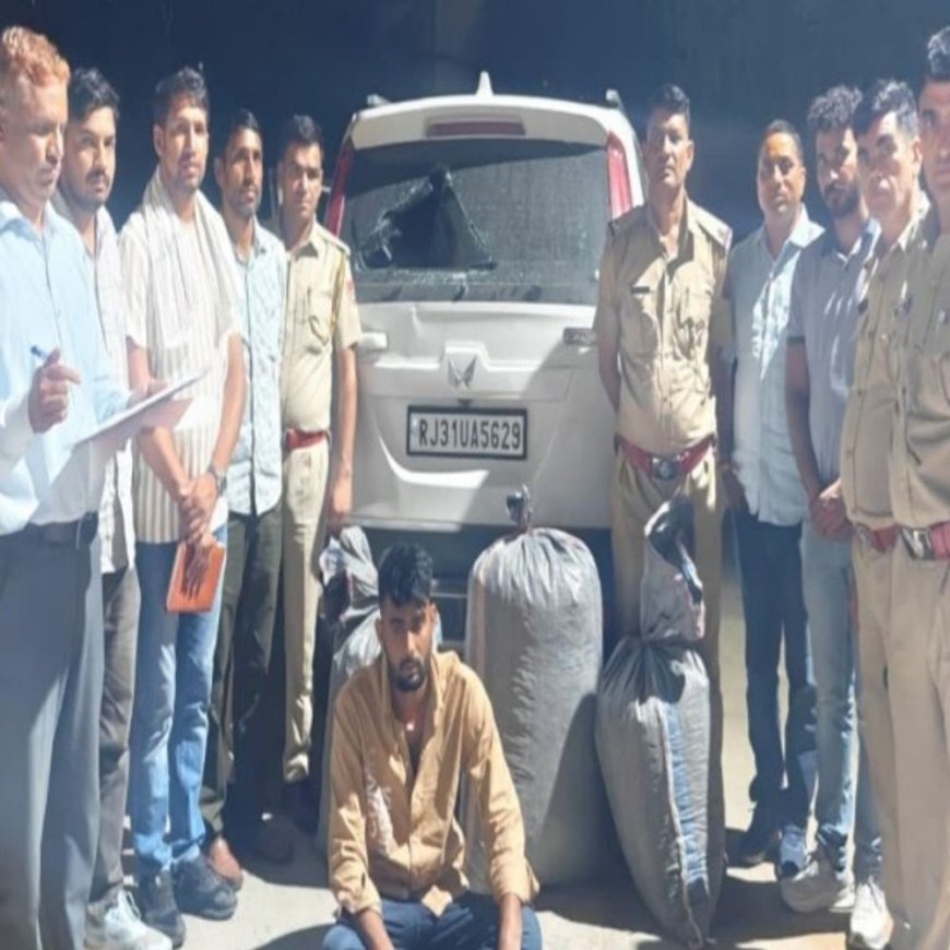 स्कॉर्पियो में ले जा रहे थे डोडा-चूरा, तस्कर गिरफ्तार:झालावाड़ से मारवाड़ में होनी थी सप्लाई; टोंक में ANTF ने पकड़ा
