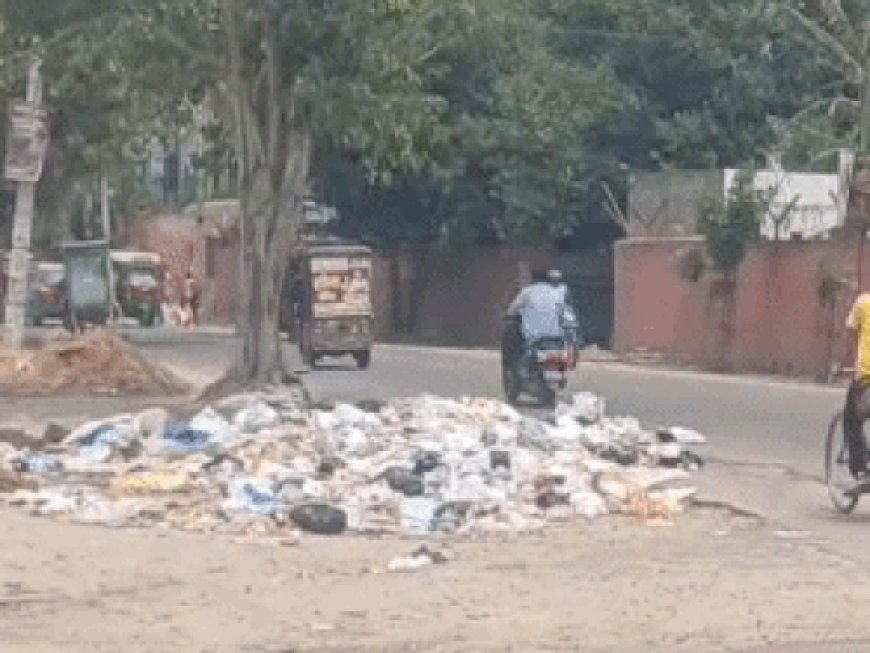 रोहतक में सफाई कर्मचारियों की हड़ताल से चरमराई सफाई व्यवस्था:शहर में लगे कचरे के ढेर, सड़कों पर ट्रालियों को कर रहे खाली