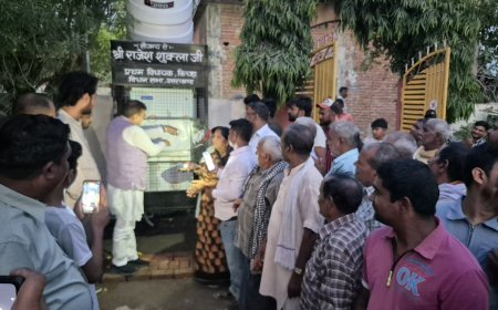 संजय कॉलोनीवासियों की मांग पर शिव मंदिर परिसर में वाटर कूलर स्थापित, पूर्व विधायक राजेश शुक्ला ने किया लोकार्पण