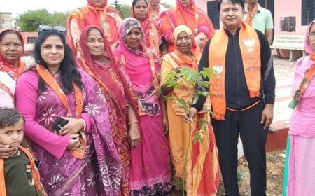 ‘एक पेड़ मां के नाम’ अभियान के तहत लगाए पौधे:भाजपा जिला अध्यक्ष ने चांदपोल श्मशान से किया शुरू; 33 मंडलों में लगाए जाएंगे हजारों पौधे