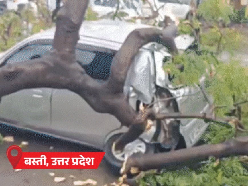 यूपी में आंधी-बारिश से पेड़-पोल उखड़े, कार पर गिरे:एमपी में बिजली, पंजाब में पेड़ गिरने से 2 मौतें, मानसून 48 घंटे में मुंबई पहुंचेगा