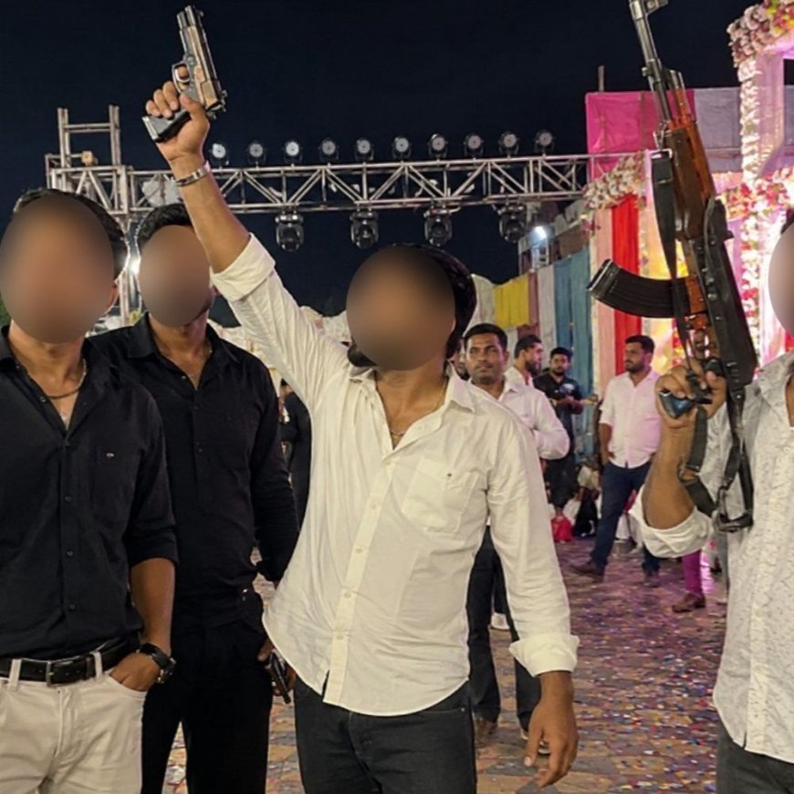 शादी में हथियार लहराने वाले 4 युवकों पर FIR:नूंह पुलिस कर रही गिरफ्तारी के प्रयास, सोशल मीडिया पर वायरल हुआ था वीडियो